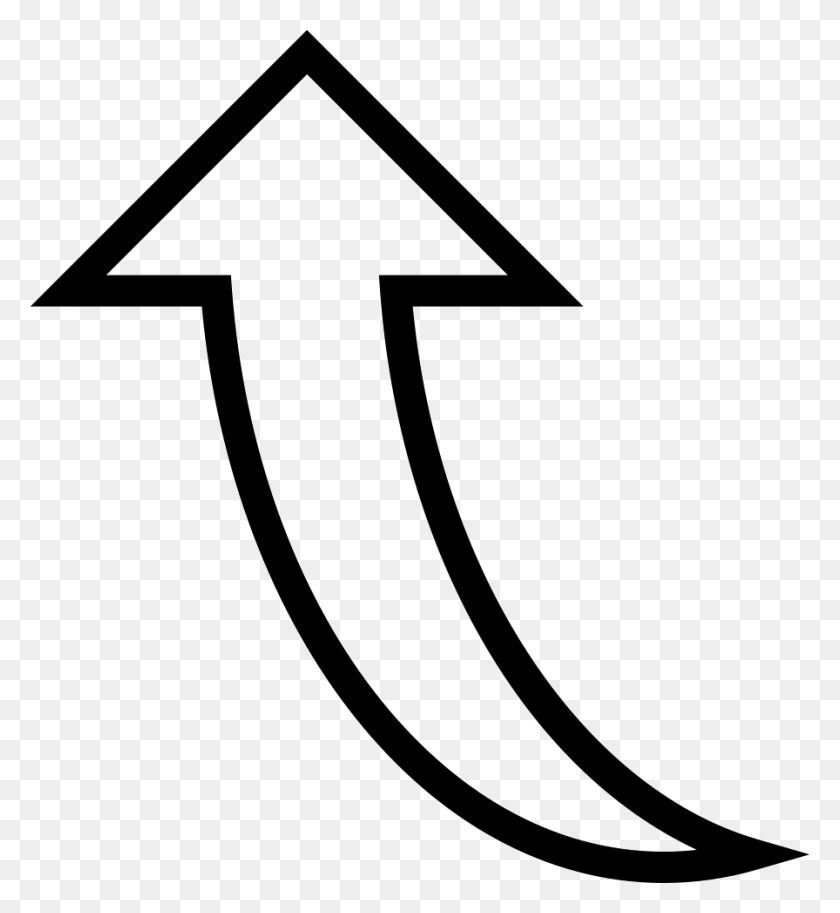 896x980 Curved Arrow Pointing Up Png Icon Free Download - Pointing Arrow PNG