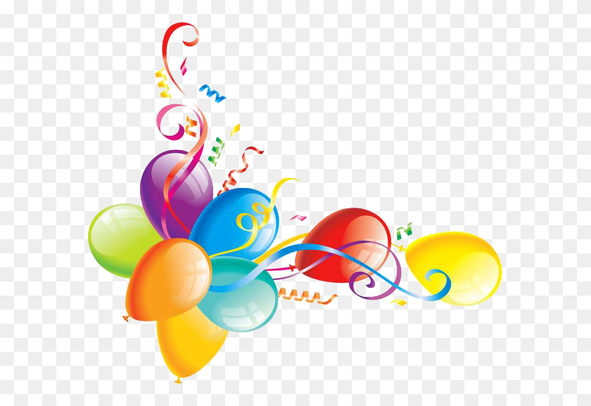 594x517 Пользовательские Открытка На День Рождения Пригласительные Воздушные Шары - День Рождения Png
