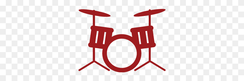 300x220 Custom Drum Heads, Stage Graphics Band Merch Vintage Logos - Drum Set Clip Art
