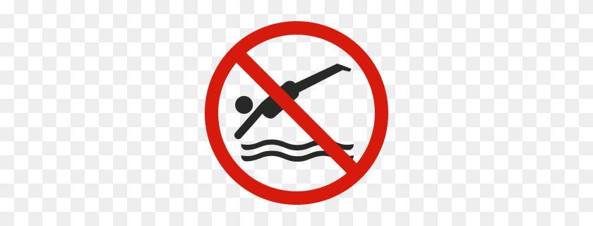 260x260 Señal De Prohibido Nadar Personalizado - Clipart Clasificado