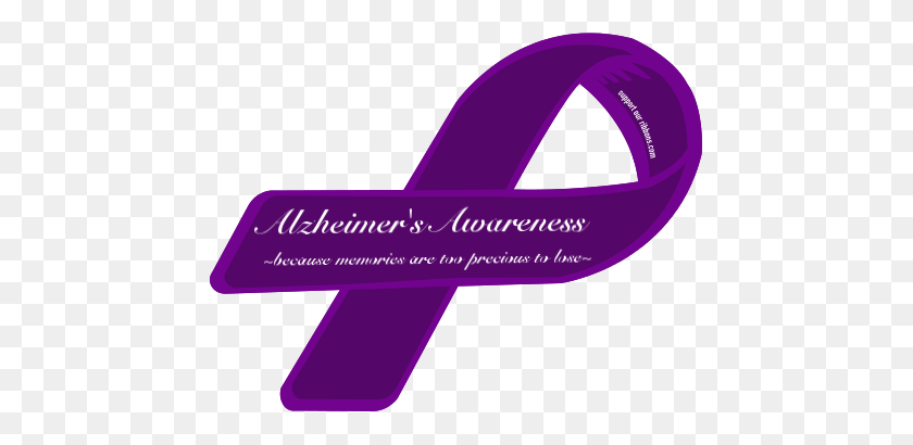 455x350 Custom Ribbon Alzheimer's Awareness Because Memories Are Too - Purple Ribbon PNG