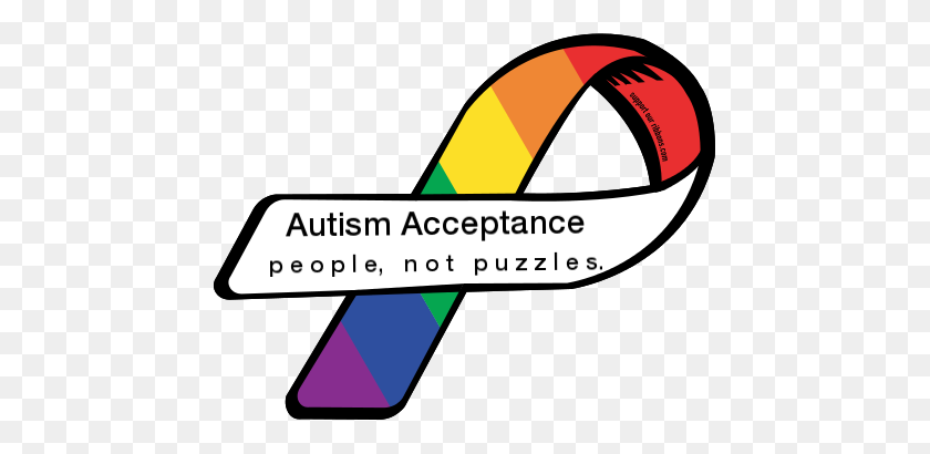 455x350 Custom Ribbon Autism Acceptance P E O P L E, N O T - Autism Ribbon Clip Art