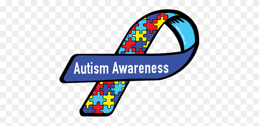 455x350 Пользовательские Ленты Осведомленности Об Аутизме - Клипарт С Лентой Для Аутизма