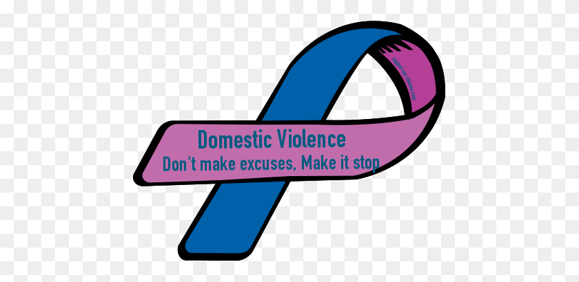 455x350 Custom Ribbon Domestic Violence Don't Make Excuses, Make It Stop - Domestic Violence Ribbon Clipart