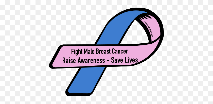 455x350 Custom Ribbon Fight Male Breast Cancer Raise Awareness - Breast Cancer Awareness Ribbon PNG