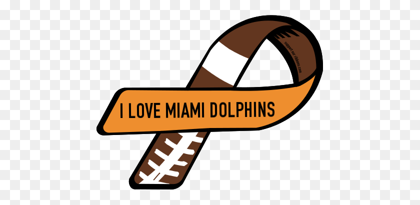 455x350 Custom Ribbon I Love Miami Dolphins - Miami Dolphins PNG