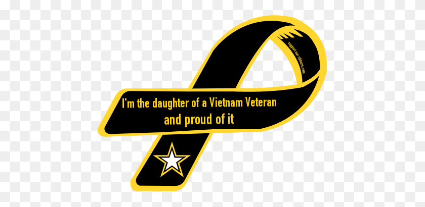 455x350 Custom Ribbon I'm The Daughter Of A Vietnam Veteran And Proud Of It - Veteran PNG