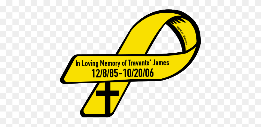 455x350 Custom Ribbon In Loving Memory Of Travante' James - In Loving Memory Clipart