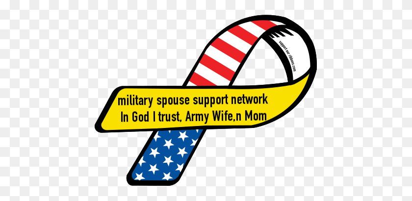 455x350 Custom Ribbon Military Spouse Support Network In God I Trust - In God We Trust Clipart