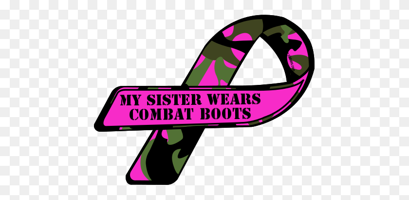 455x350 Custom Ribbon My Sister Wears Combat Boots - Military Boots Clipart