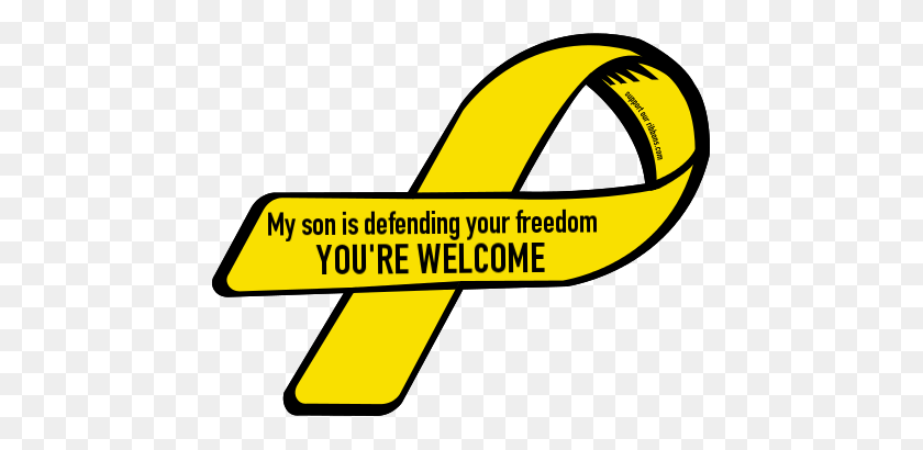 455x350 Custom Ribbon My Son Is Defending Your Freedom You're Welcome - You Re Welcome Clipart