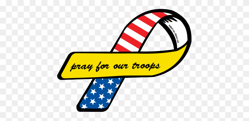455x350 Custom Ribbon Pray For Our Troops - Troops Clipart