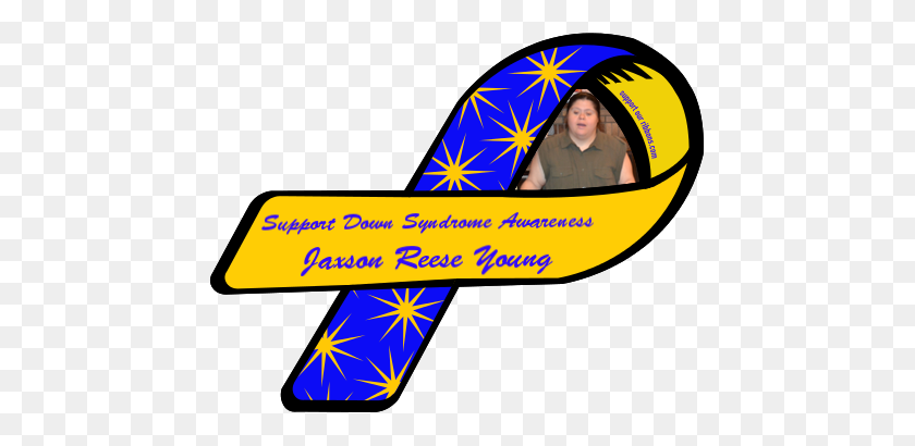 455x350 Custom Ribbon Support Down Syndrome Awareness Jaxson Reese Young - Down Syndrome Awareness Clipart