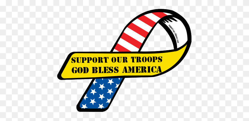 455x350 Cinta Personalizada Para Apoyar A Nuestras Tropas Dios Bendiga A América - Dios Bendiga A América Clipart