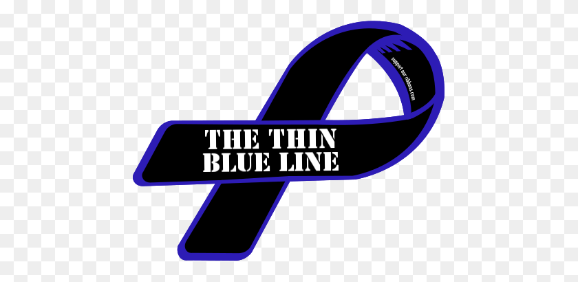 455x350 Custom Ribbon The Thin Blue Line - Thin Blue Line Clipart