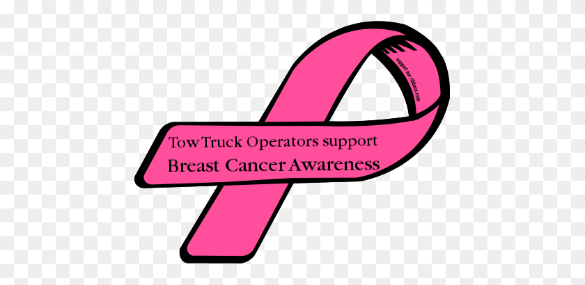 455x350 Custom Ribbon Tow Truck Operators Support Breast Cancer Awareness - Pink Breast Cancer Ribbon Clip Art