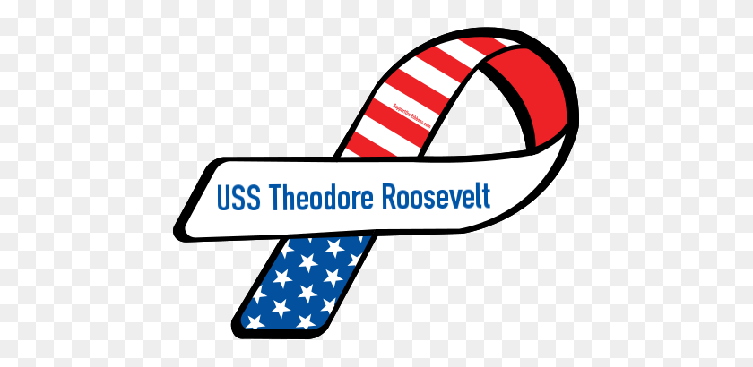 455x350 Custom Ribbon Uss Theodore Roosevelt - Theodore Roosevelt Clipart