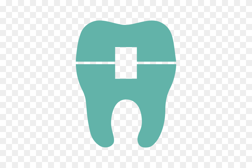 500x500 Custom Tooth Icon - Tooth With Braces Clipart