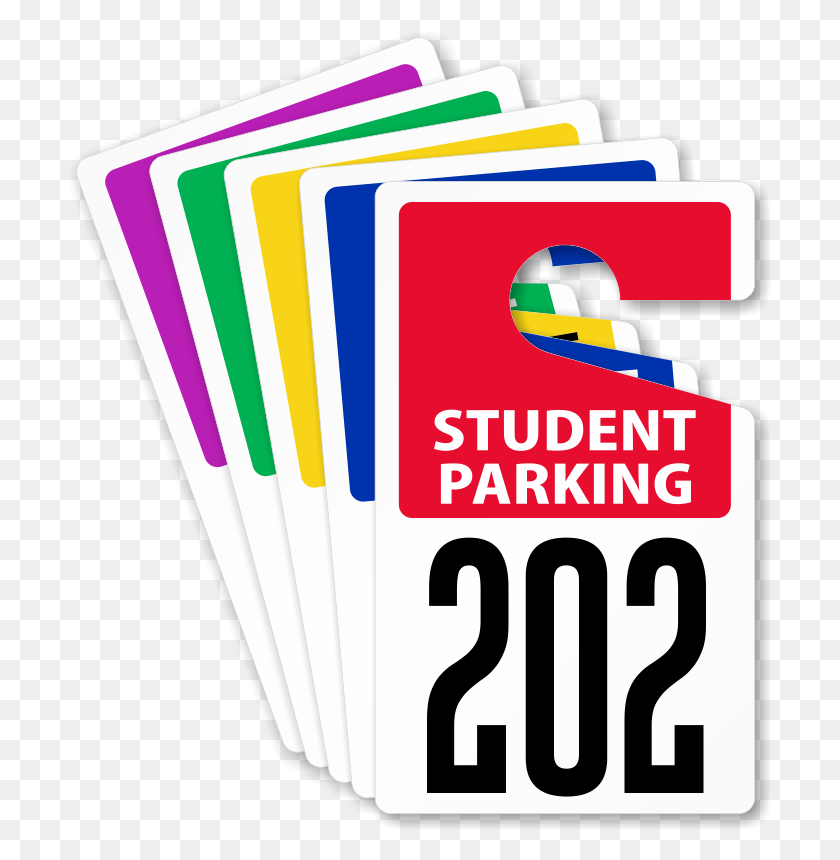 702x800 Customizable Student Parking Permits - Parking Clipart