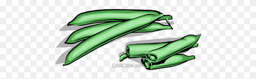 480x202 Cut Green Beans Royalty Free Vector Clip Art Illustration - String Beans Clipart
