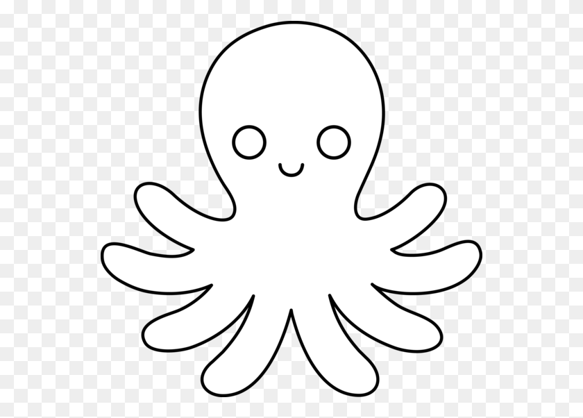 550x542 Cute And Simple Octopus For Applique On A Transparent Background - Pumpkin Patch Clipart Black And White