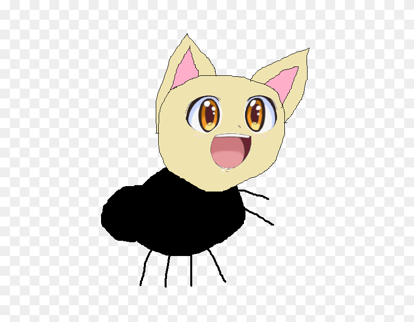 460x594 Cute Anime Catspider Girl - Anime Cat PNG