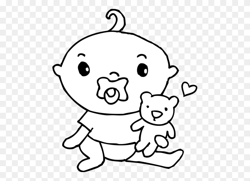 487x550 Cute Baby Boy Coloring Page - Free Baby Boy Clipart Images