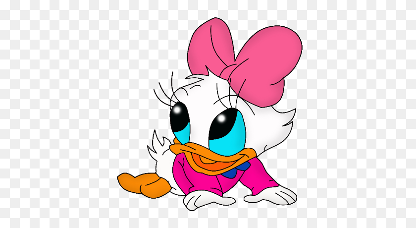 400x400 Lindo Bebé Daisy Duck Con Chupete Clipart - Baby Chupete Clipart