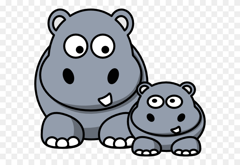 600x520 Cute Baby Hippo Clipart Kid - Family With Baby Clipart