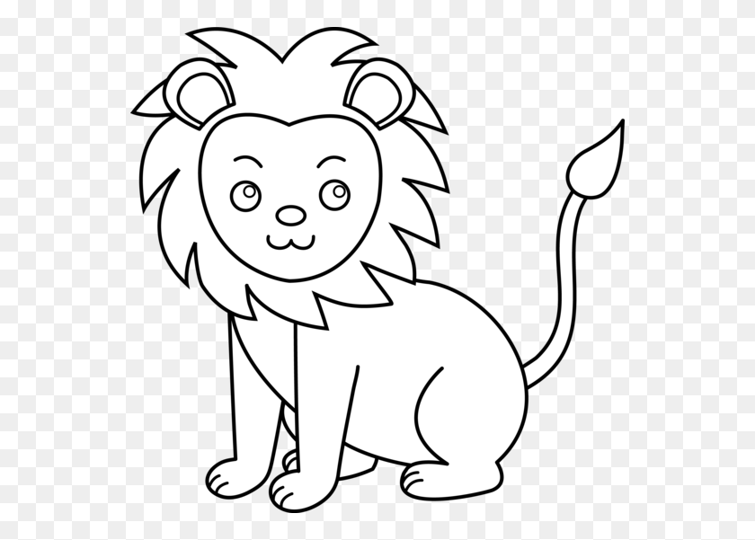 550x541 Cute Baby Lion Clipart Black And White - Pets Black And White Clipart