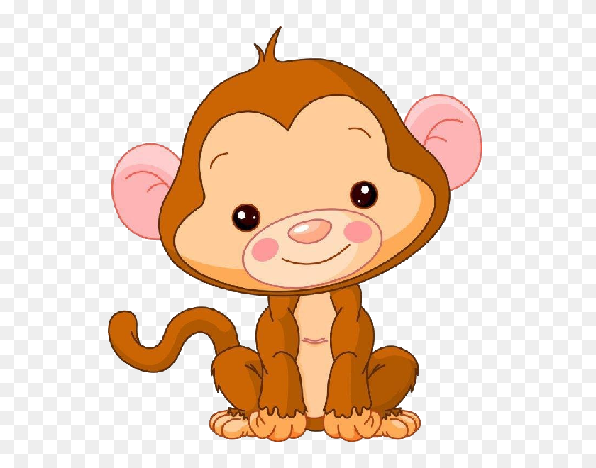 600x600 Cute Baby Monkey Clipart - Cute Monkey Clipart