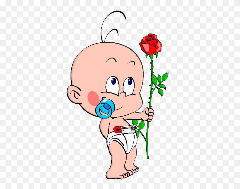600x600 Cute Baby With Flowers Cartoon Clip Art Images Are - Wedding Clipart Transparent Background