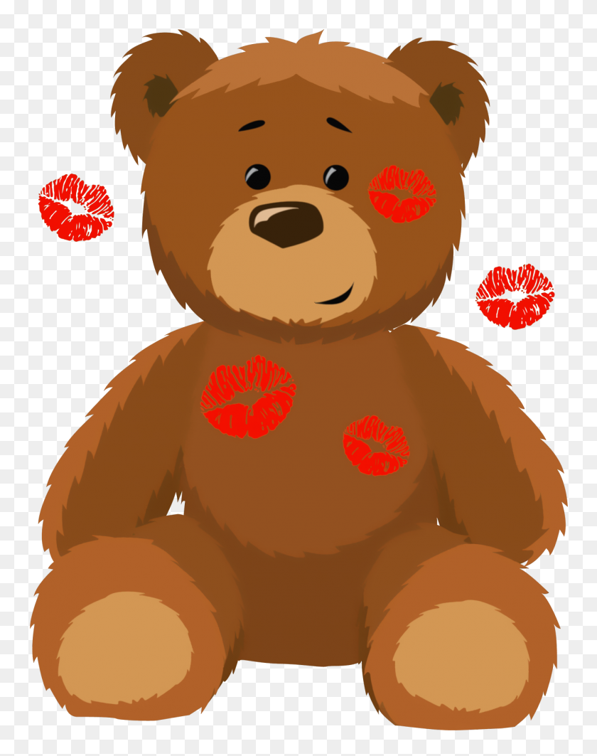 1265x1628 Oso Lindo Con Besos Png Clipart - Oscar Png