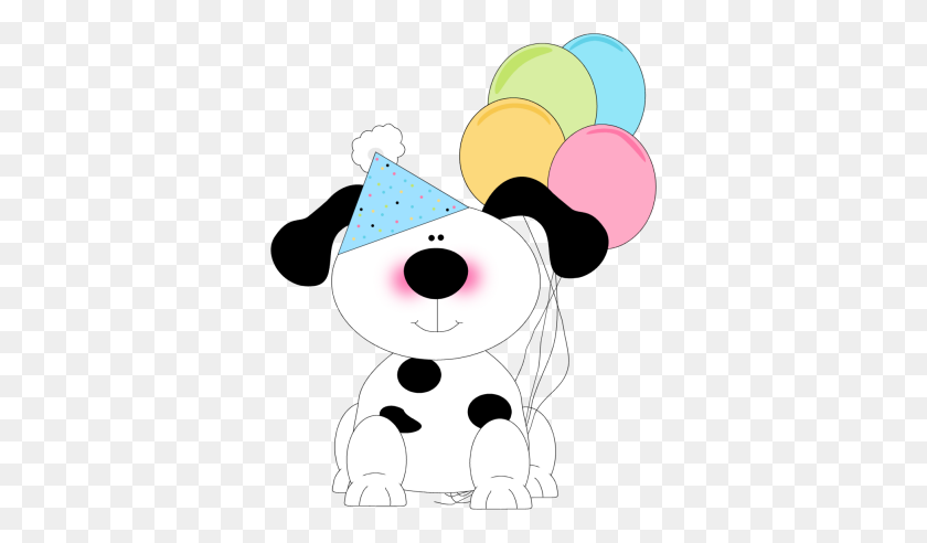 350x432 Cute Birthday Dog Clip Art - Dog Clipart PNG