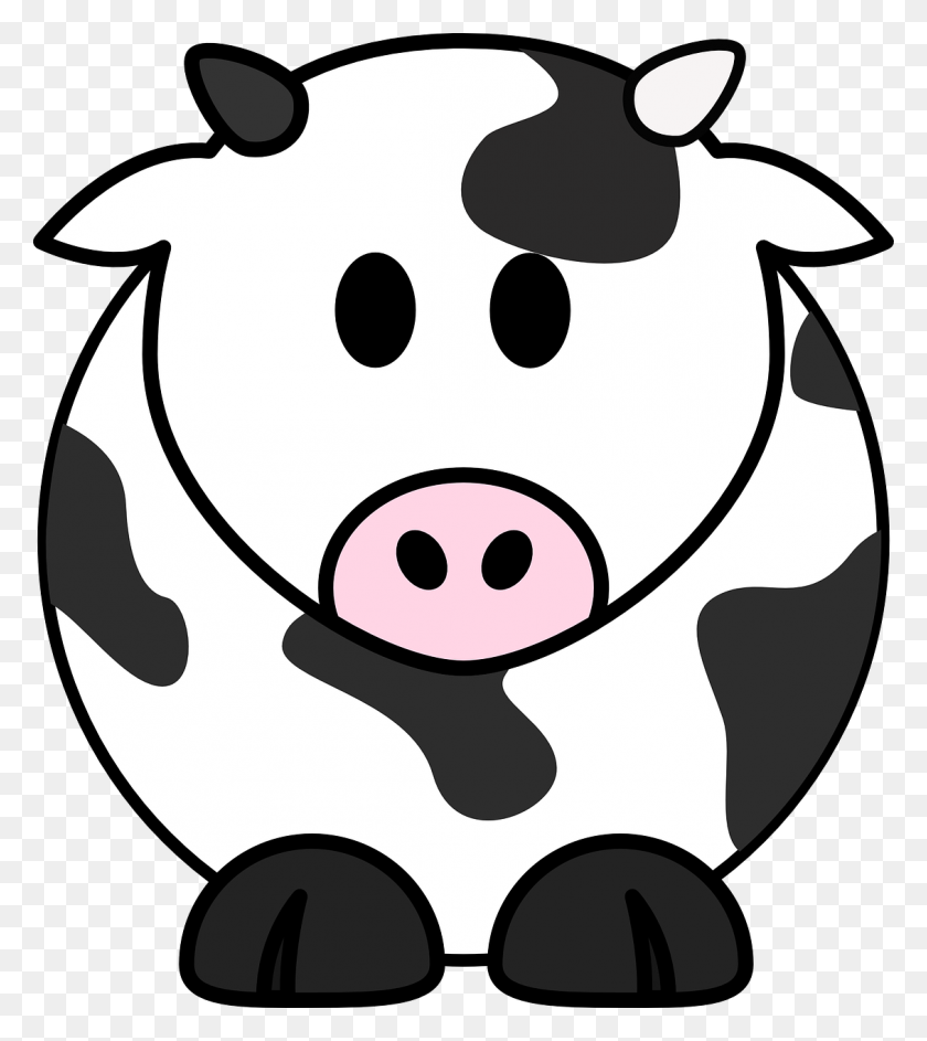 1130x1280 Cute Black And White Cow Clipart - Cow Face Clipart Black And White