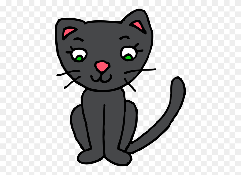 457x550 Cute Black Kitty Cat Clipart - Cute Kitty Clipart