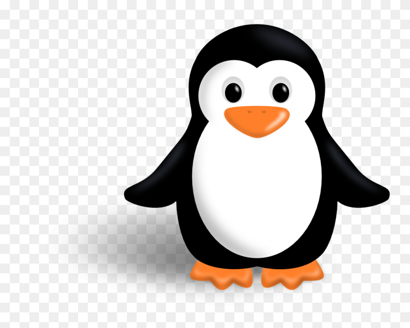 999x785 Lindo Pingüino Negro Con Pajarita Roja - Boss Baby Clipart