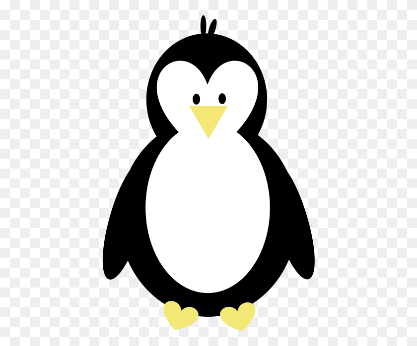 428x638 Милый Черный Пингвин С Красным Галстуком-Бабочкой - Милый Нарвал Клипарт