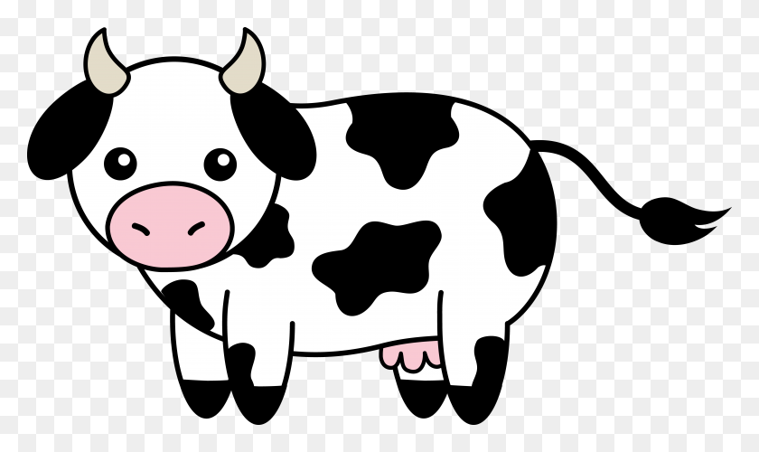 7510x4240 Cute Black White Cow Clipart - Clipart De Sopa En Blanco Y Negro