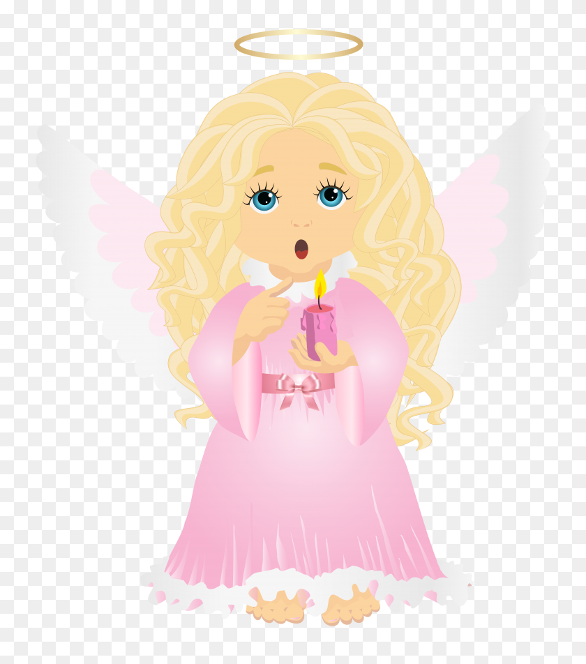 6993x8000 Cute Blonde Angel With Candle Transparent Png Clip Art Image - Cute Cookie Clipart