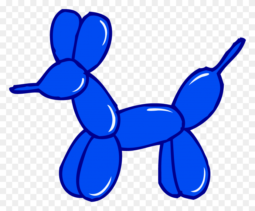 3923x3199 Cute Blue Balloon Animal - Pop Clipart