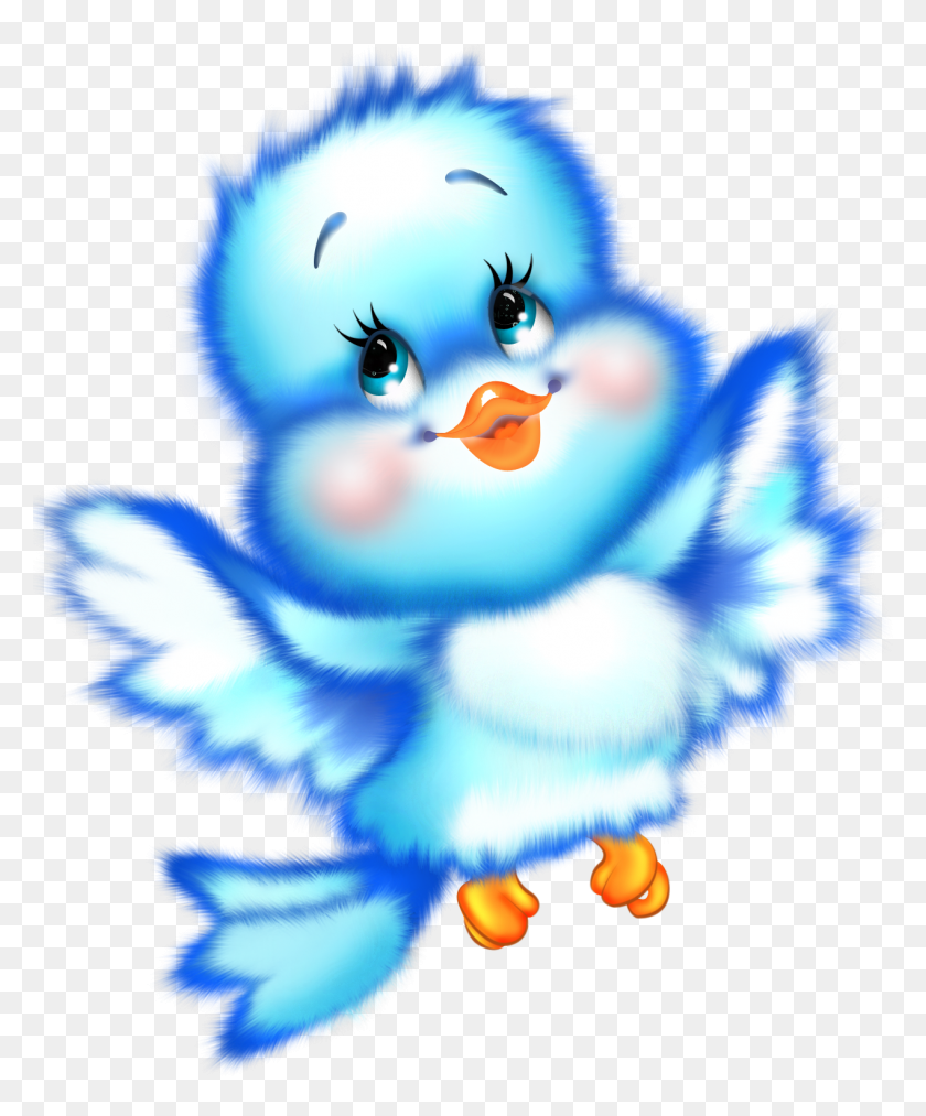 1270x1552 Cute Blue Bird Cartoon Free - Whiskers Clipart