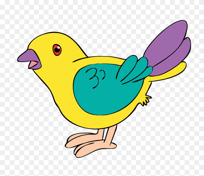 800x683 Симпатичные Синие Птицы Картинки Бесплатно Картинки Птицы Клип - Желтая Утка Клипарт