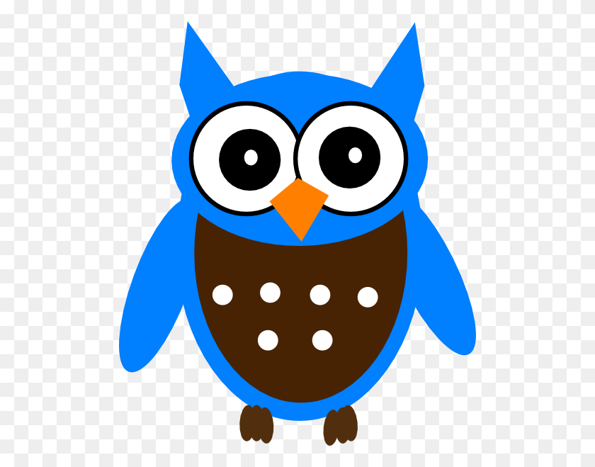 504x599 Cute Blue Owl Clip Art - Cute Owl Clipart