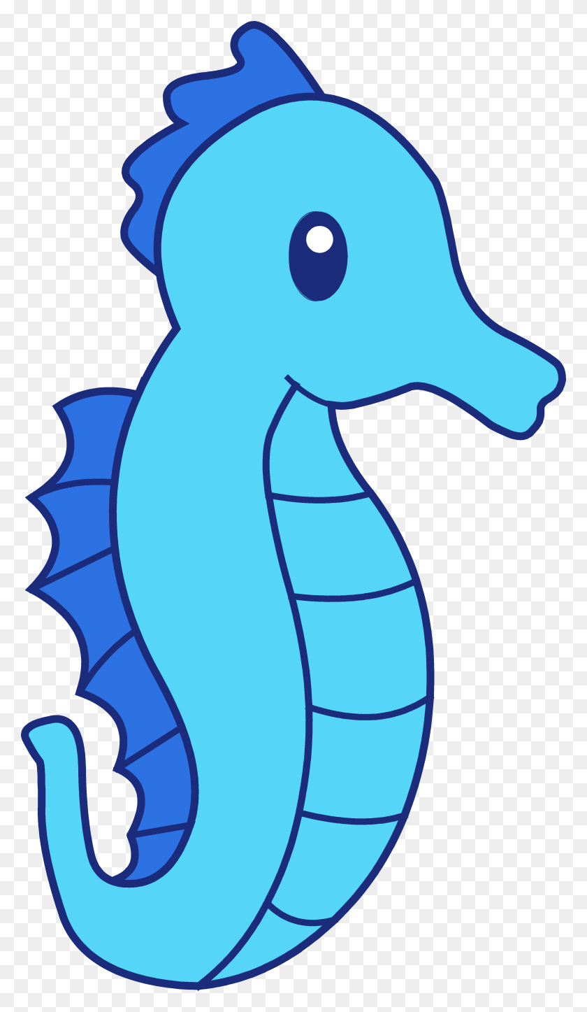 3260x5801 Cute Blue Seahorse Clipart - Cute Seahorse Clipart