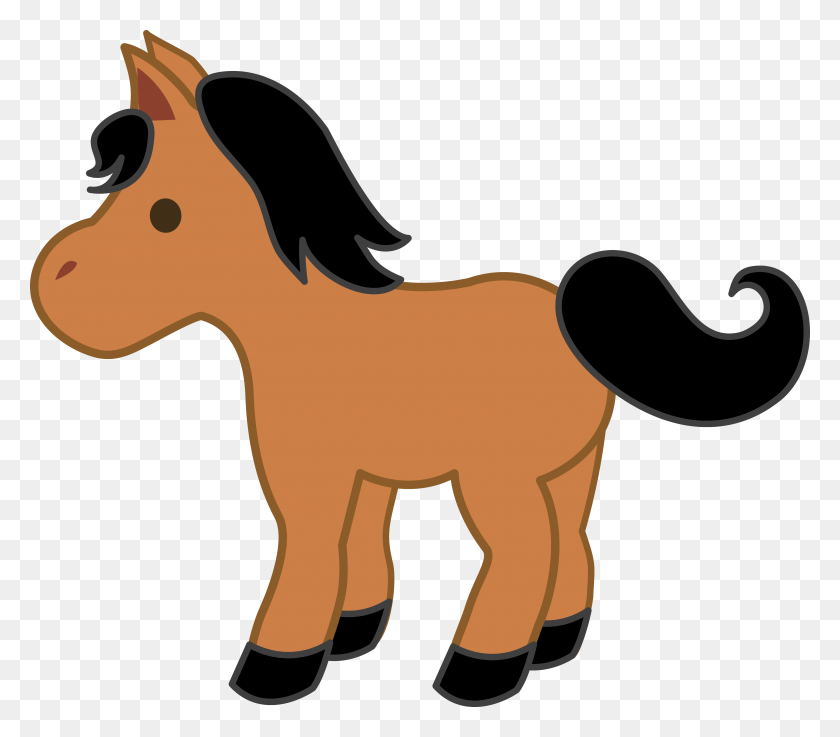 5024x4362 Cute Brown Pony Clip Art - Black Horse Clipart
