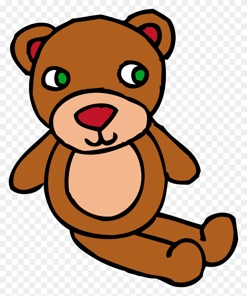 4459x5412 Cute Brown Teddy Bear Toy - Toys Clipart