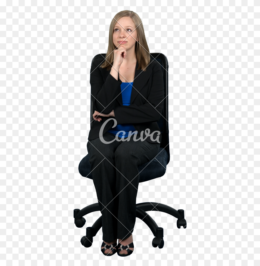366x800 Cute Business Woman Sitting - Business Woman PNG
