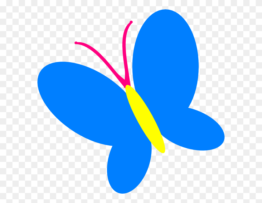 600x592 Милые Бабочки Картинки Библиотеки - Синий Цветок Клипарт