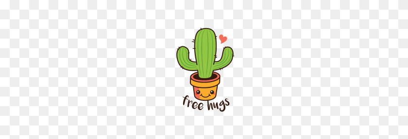 190x228 Cute Cactus Cartoon Free Hugs - Cute Cactus PNG